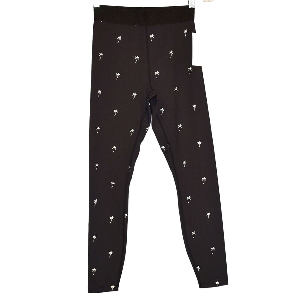 A5 NWT ALALA Black Nylon White Palm Embroidery Base Tight Pants Size XS $118